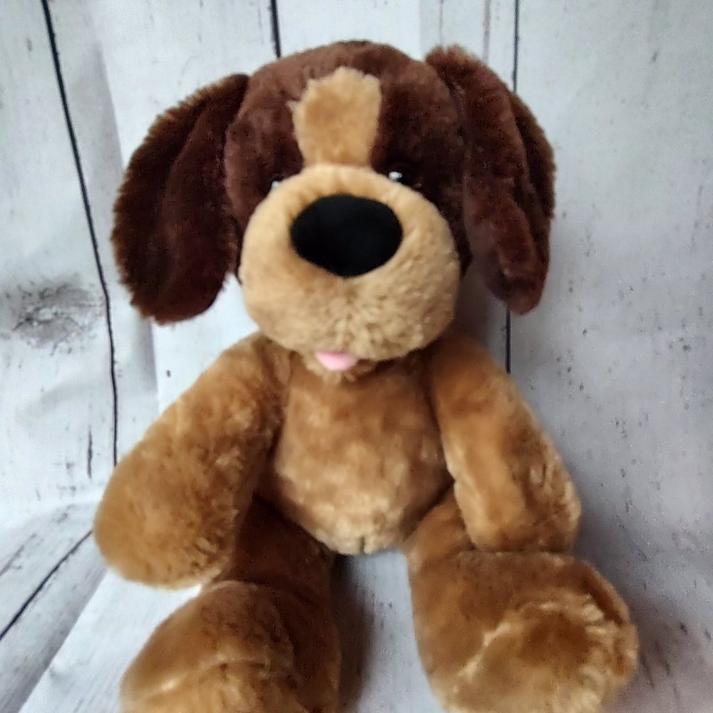 Build A Bear Workshop Retired Sitting Caramel Brown & Tan Puppy Dog 2013 BABW
